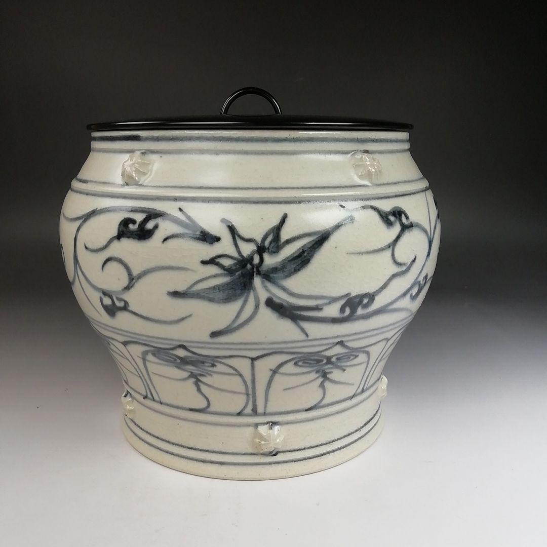 Ｔ８１７　水指　『安南水指』『万古焼』『山本太仙 造』　共箱　茶道具