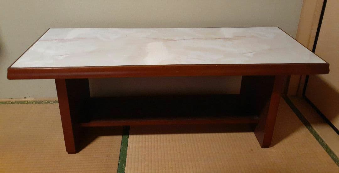 木製座卓 大理石風天板