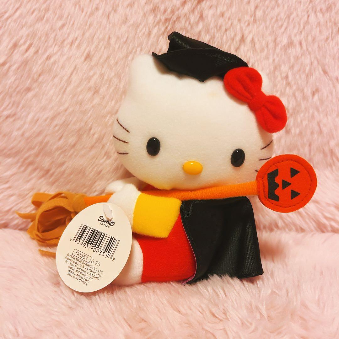 希少レア　ハローキティ　マスコット　ハロウィン　魔女　ホウキ　USA 2002