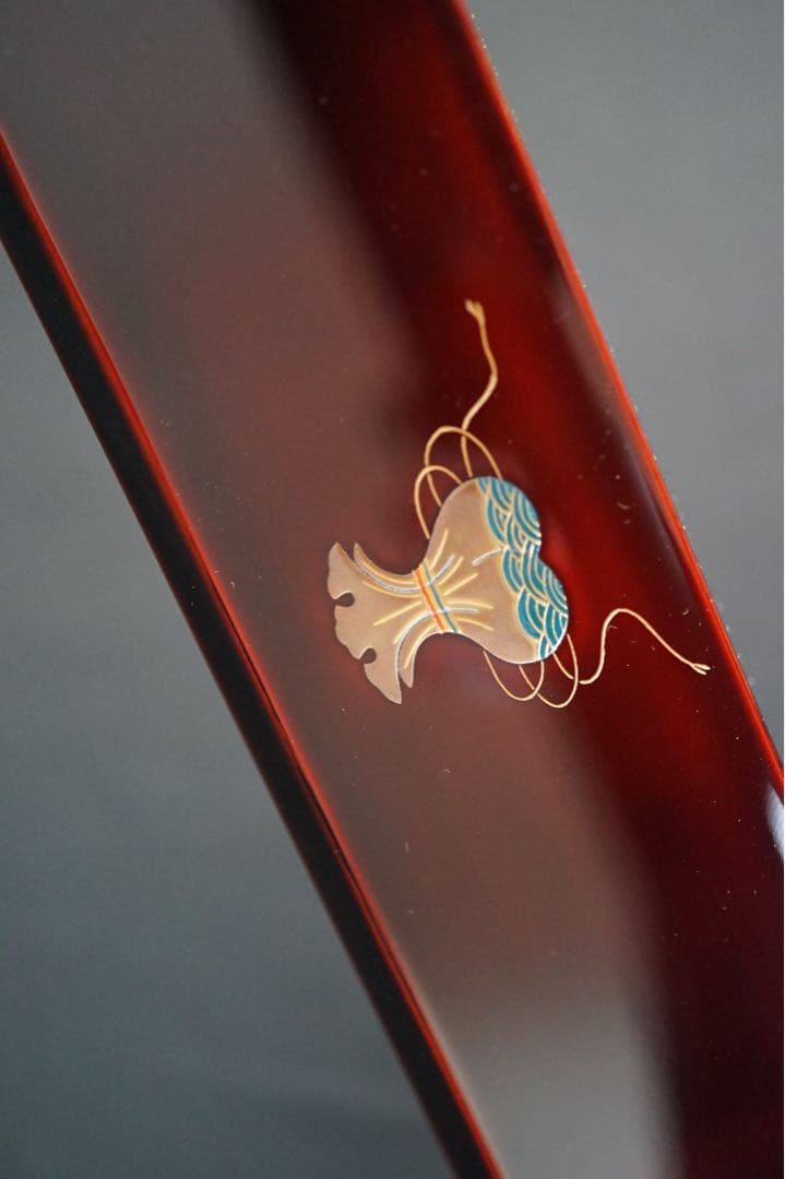 一后一兆 作 輪島塗 宝尽くし蒔絵 溜塗 炉縁 共箱 栞付 茶道具 保証品