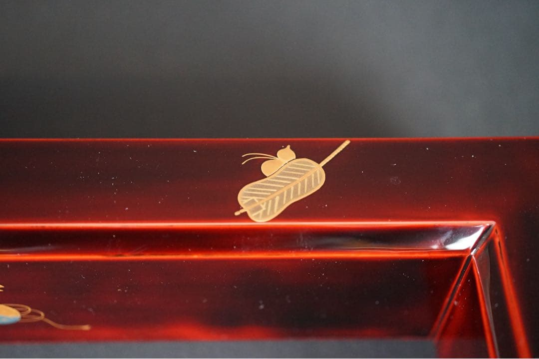 一后一兆 作 輪島塗 宝尽くし蒔絵 溜塗 炉縁 共箱 栞付 茶道具 保証品