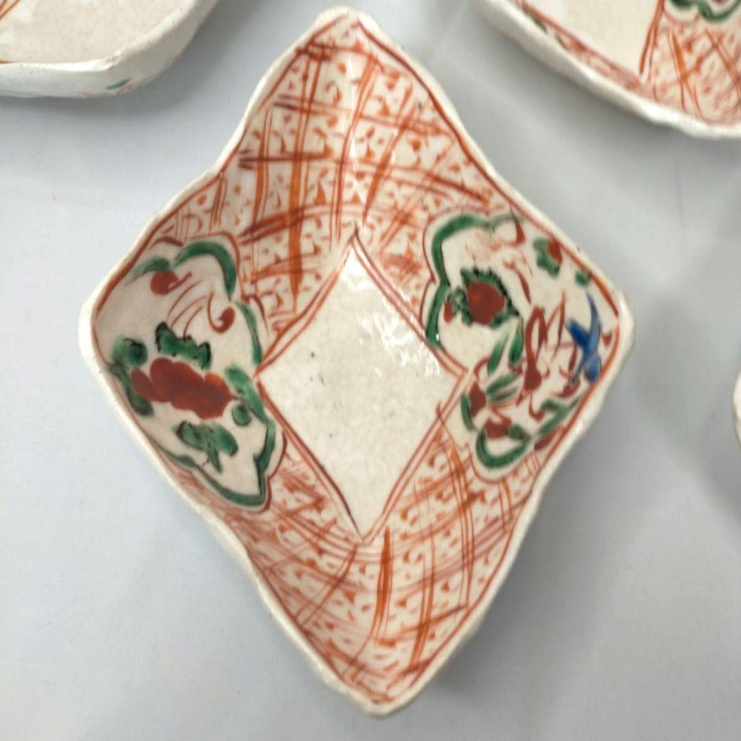 黒岩卓実 たくみ窯 変形鉢 5枚 赤絵 金彩 色絵 美濃焼 人気作者