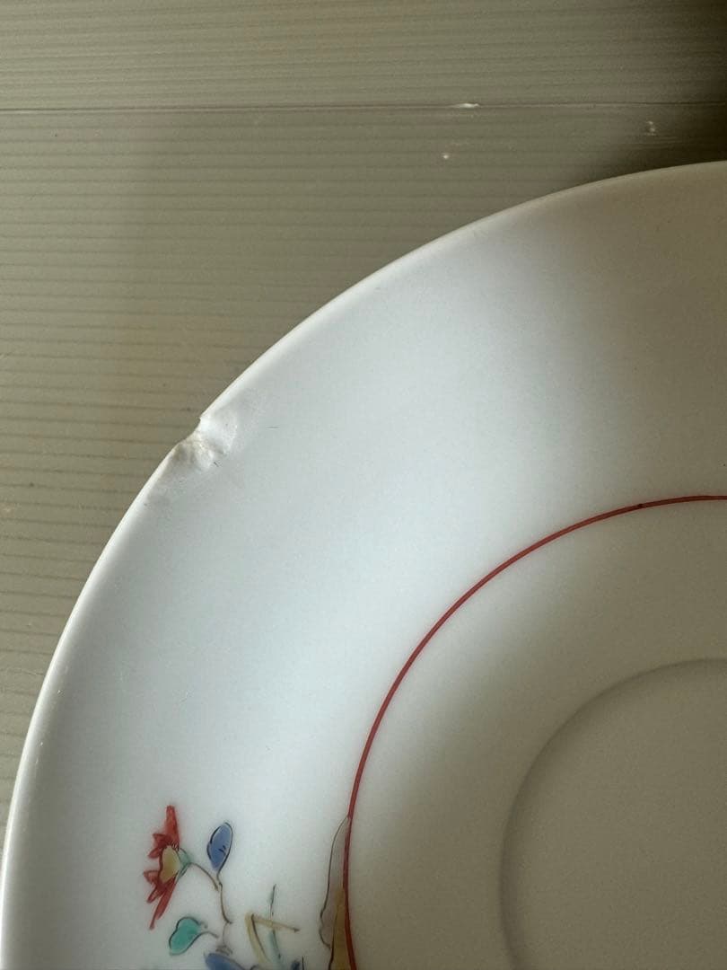 2436 人間国宝　十四代酒井田柿右衛門作　花鳥文紅茶碗