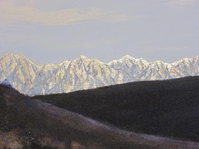 鑑定済み　真作　日本画巨匠　杉原元人画伯　豪華プラチナ箔　風景画　油絵