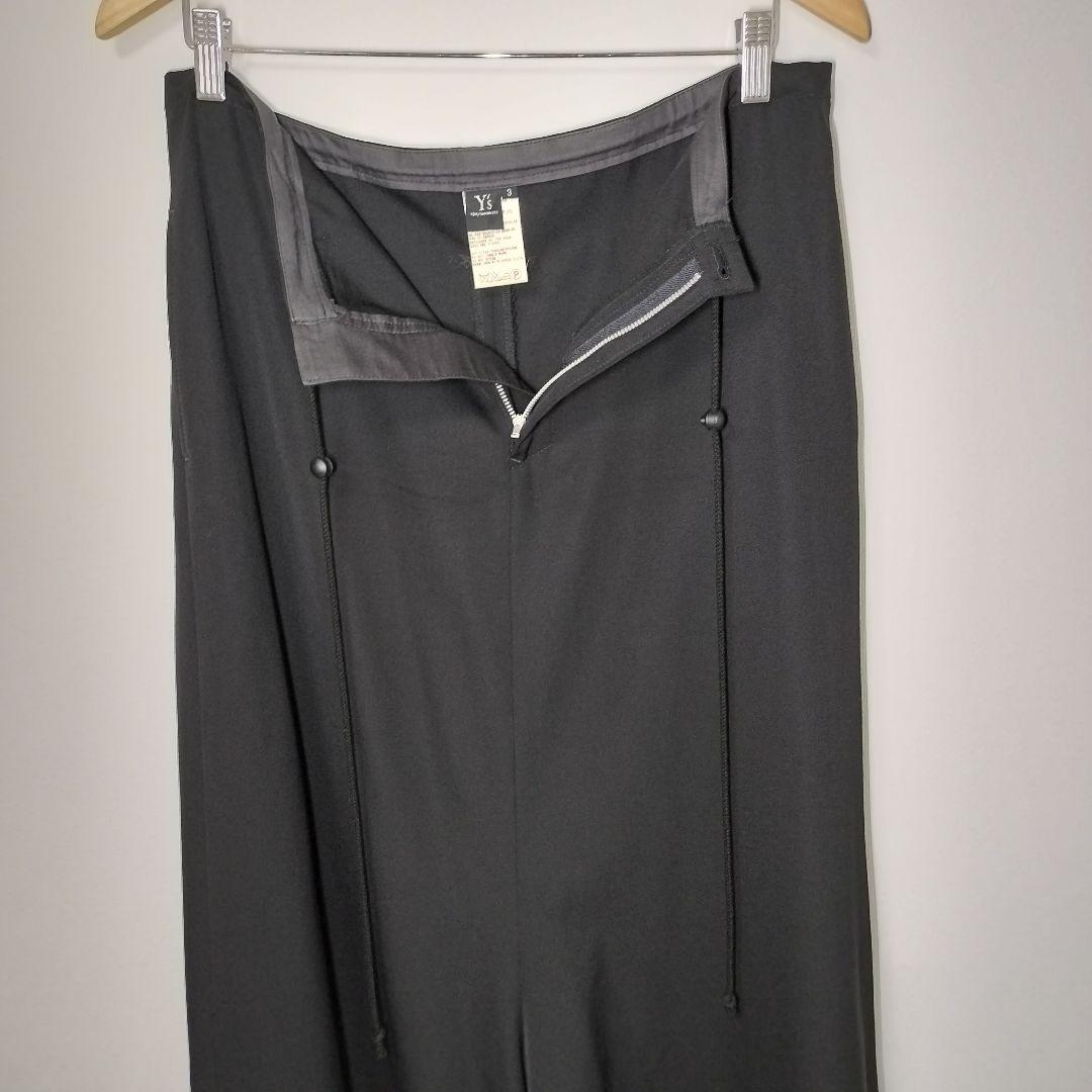 【希少】Y's ワイズ ルーズ ガウチョ パンツ ブラック黒 L イージーパンツ