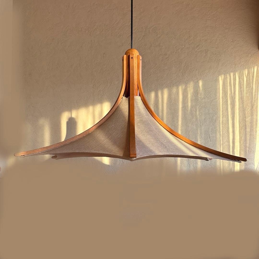 ト*S様 ドムス　ドイツ製　木製ペンダントライト　オーク材　リネン　DOMUS