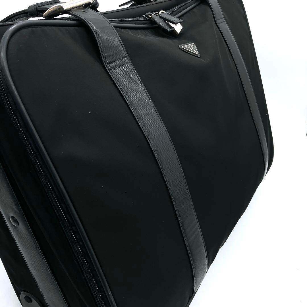 【PRADA】キャリーケース　旅行鞄　三角ロゴプレート　ナイロン　ブラック