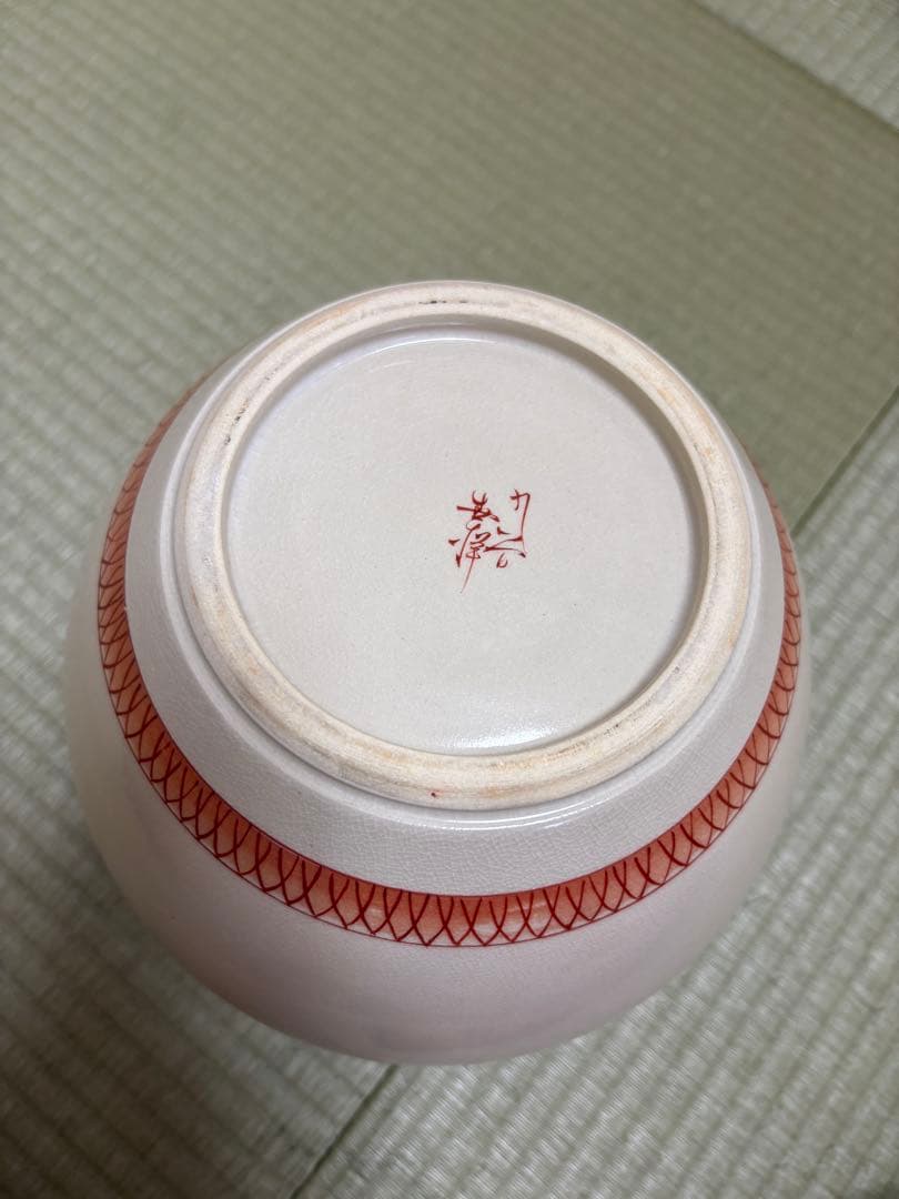 金色鳳凰の陶器花瓶 木箱付き