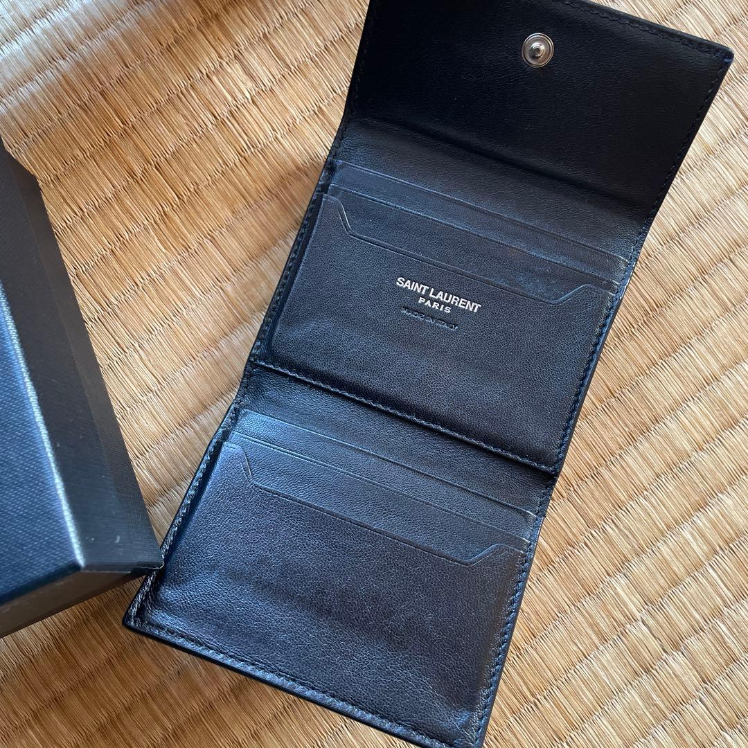 【値下げ交渉可】サンローラン　三つ折り財布　カランドラ　ブラック