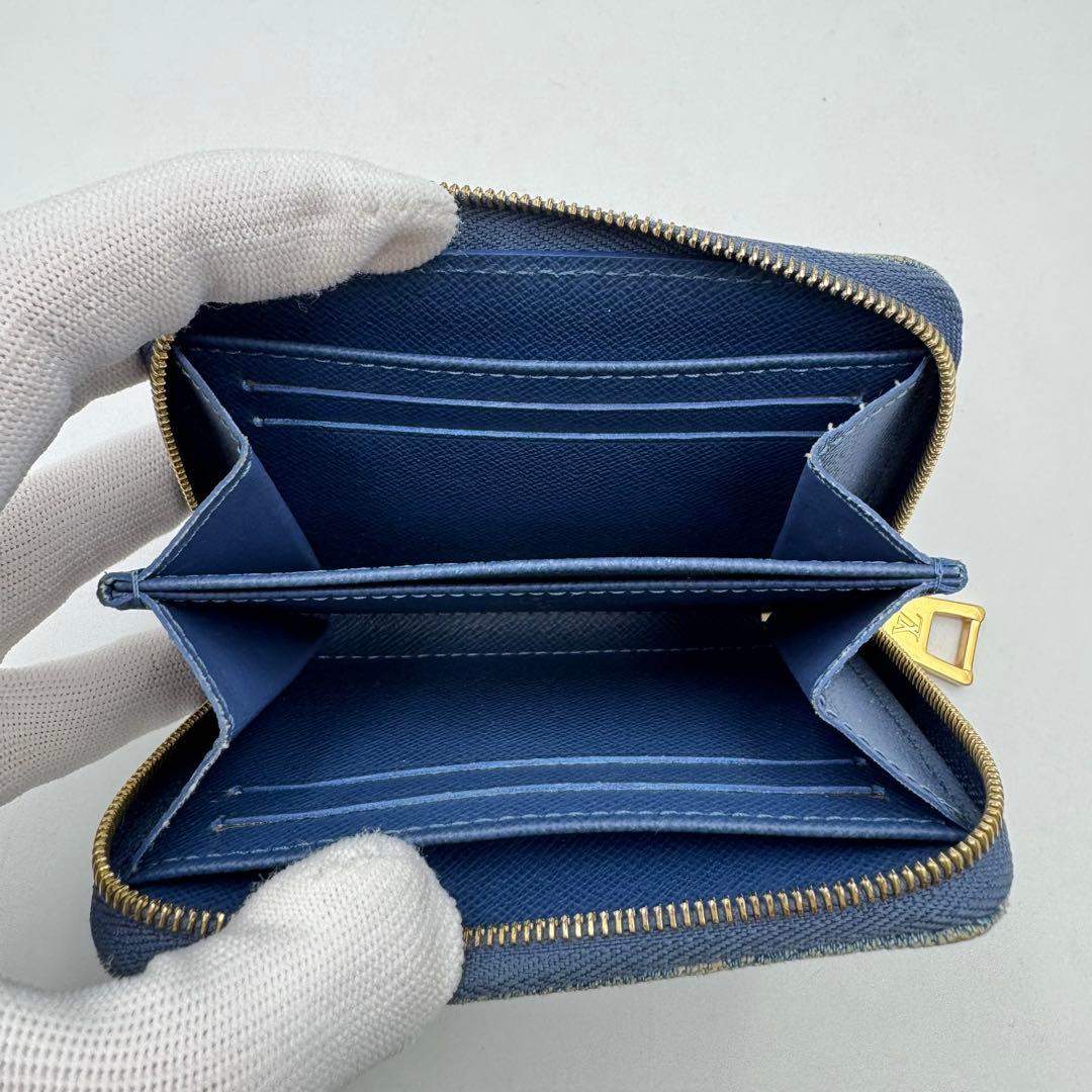 美品✨LOUIS VUITTON デニム　ケース　モノグラム　ラウンド