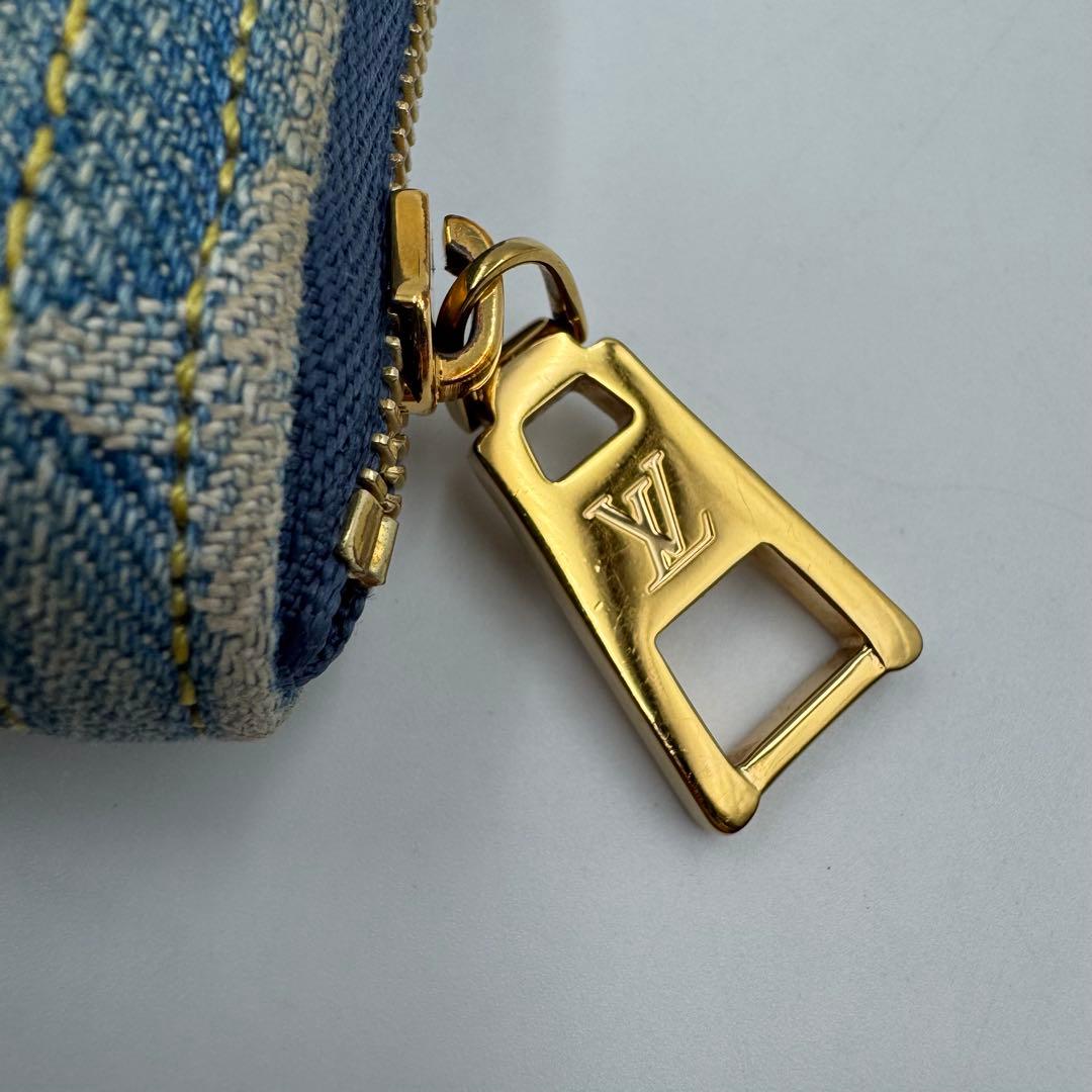 美品✨LOUIS VUITTON デニム　ケース　モノグラム　ラウンド