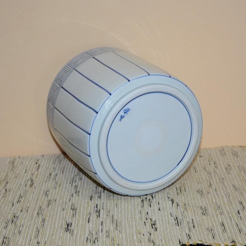 茶道具　水指　染付桶川水指　手塚祥堂　共箱　中古品　送料込み