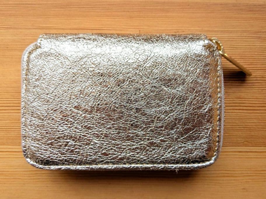 ナダヤ　mu本革 Rファスナー コンパクト財布 HAKU