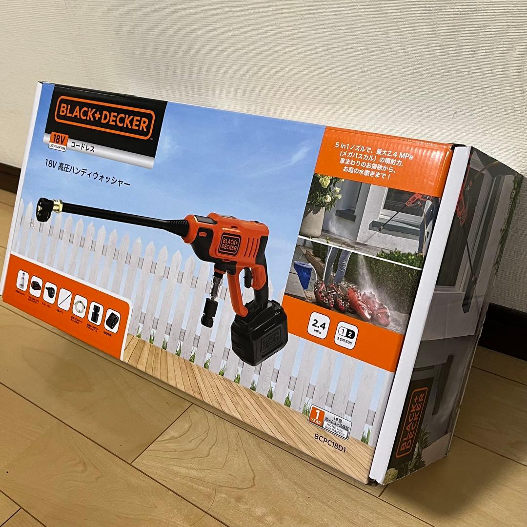 【新品】ブラック＆デッカー／18V高圧ハンディウオッシャー（BCPC18D1）