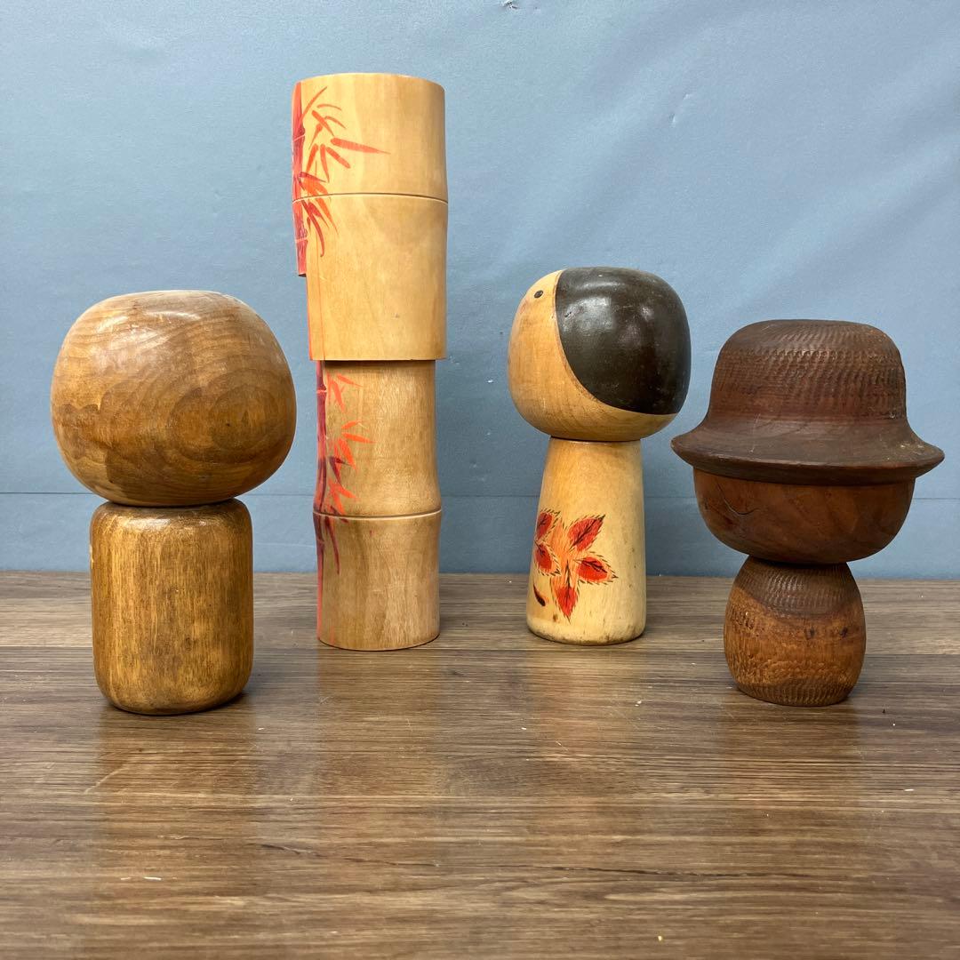 D-5 こけし 郷土玩具 伝統工芸品 木製人形 4点セット レトロ アンティーク