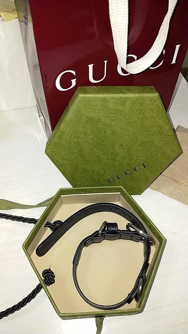 真英GUCCI グッチ　首輪　小型【箱付き】