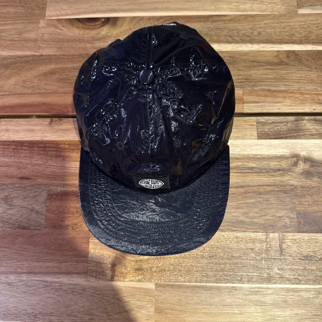 SUPREME ×stone  ブラックキャップ 光沢