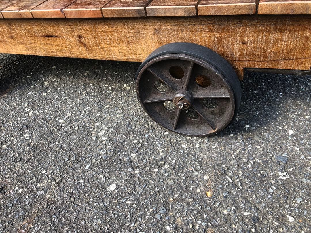 ジャーナルスタンダードファニチャー　木製二段シェルフ 車輪付き 120cm