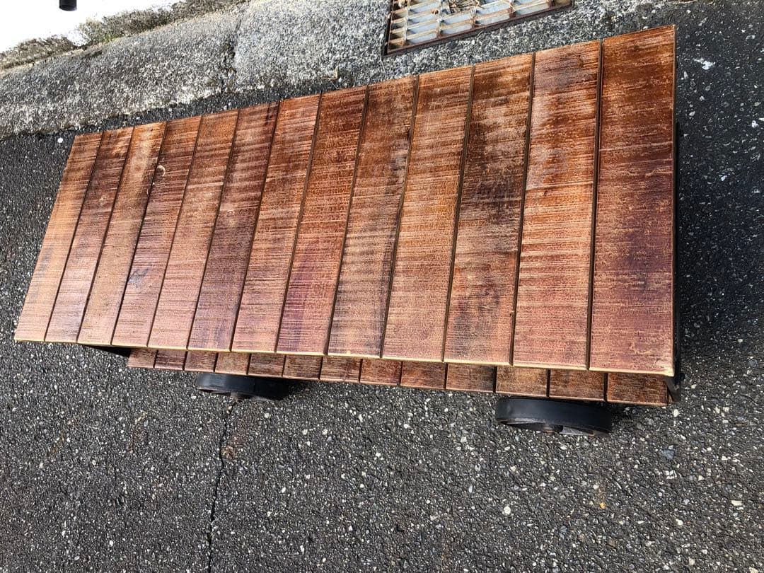 ジャーナルスタンダードファニチャー　木製二段シェルフ 車輪付き 120cm