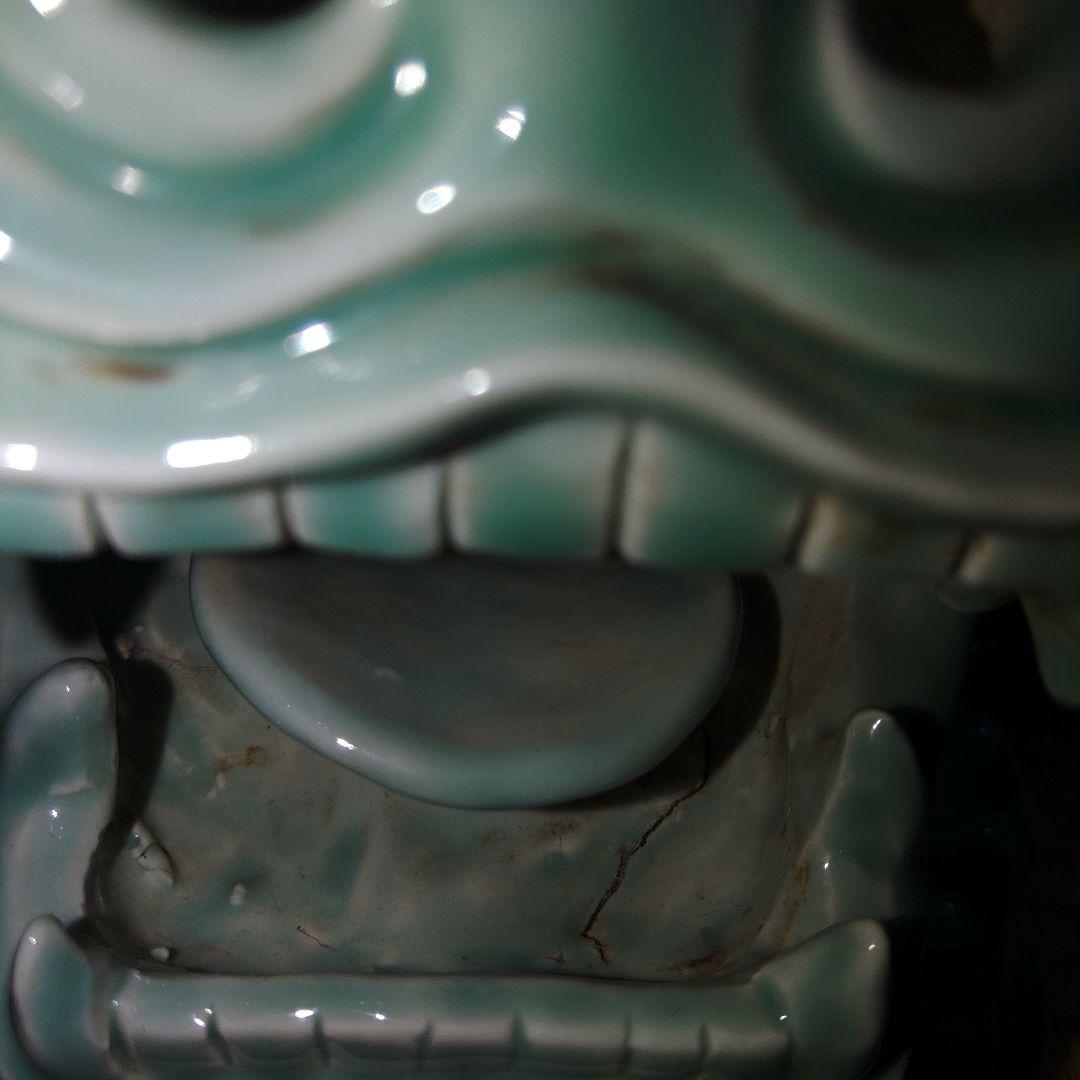 鍋島青磁　特大獅子　置物