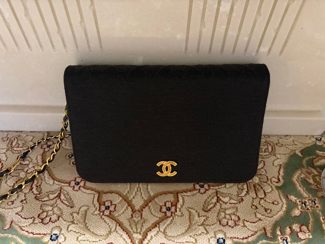 【美品級】CHANEL（シャネル）チェーンショルダーバッグ　マトラッセ　コットン