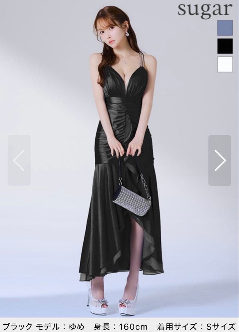 ローブドフルール　グロッシー　サテン　キャバロングドレス