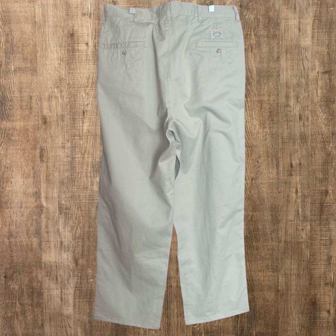 90s ラルフローレン ポロチノ USA製 ベージュ ツータック 36/34