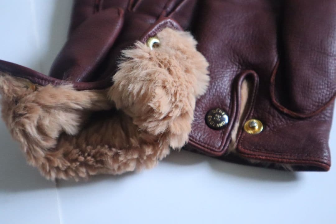 小物 DENTS DEAR LEATHER GLOVES BROWN 8 1/2