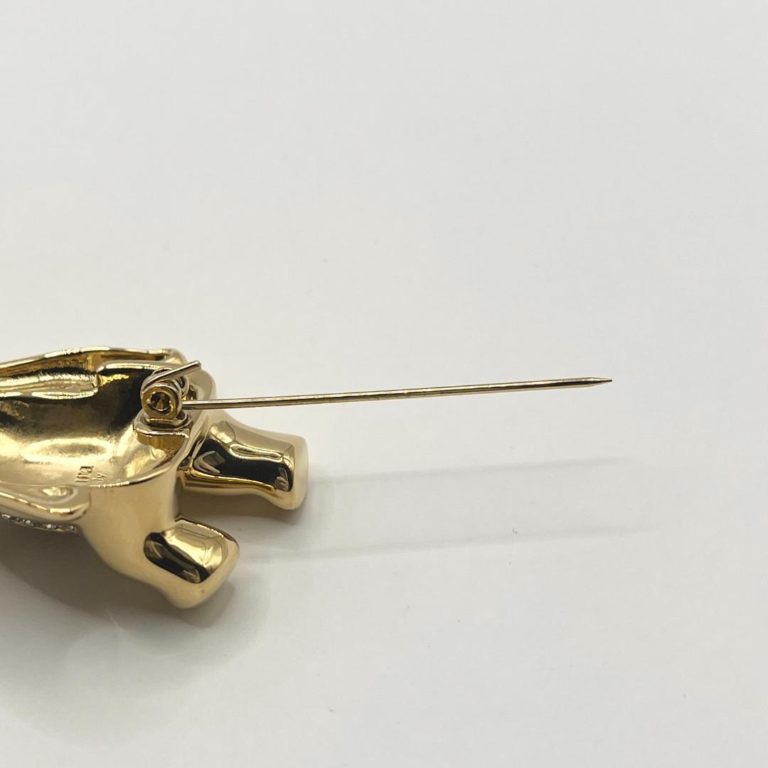 新品★Max Mara テディベア ブローチ SHINY GP×ラインストーン