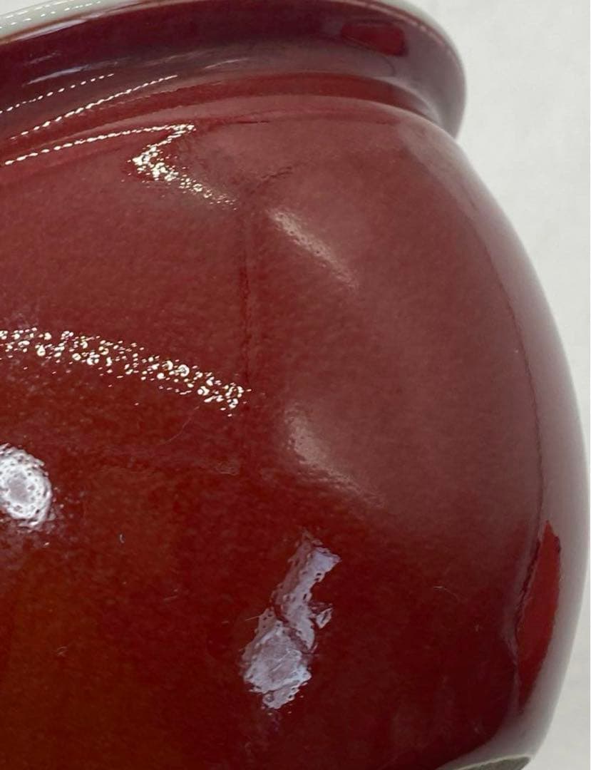 中国　大清乾隆年製銘　書斎用　紅釉筆入　　送料込み1022