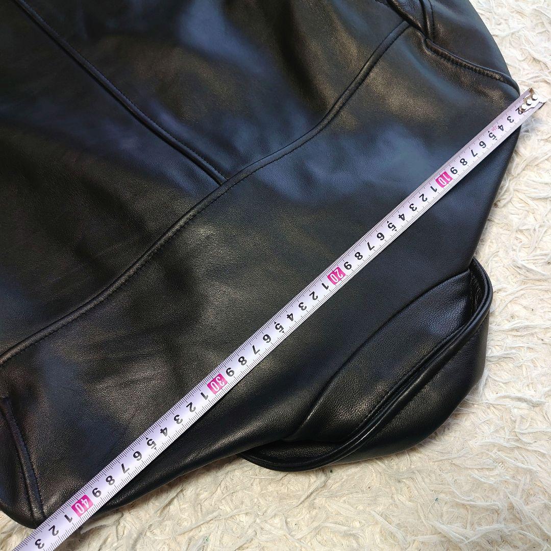 【未使用級】タイムリーワーニング 羊革 シングルライダース ジャケット M