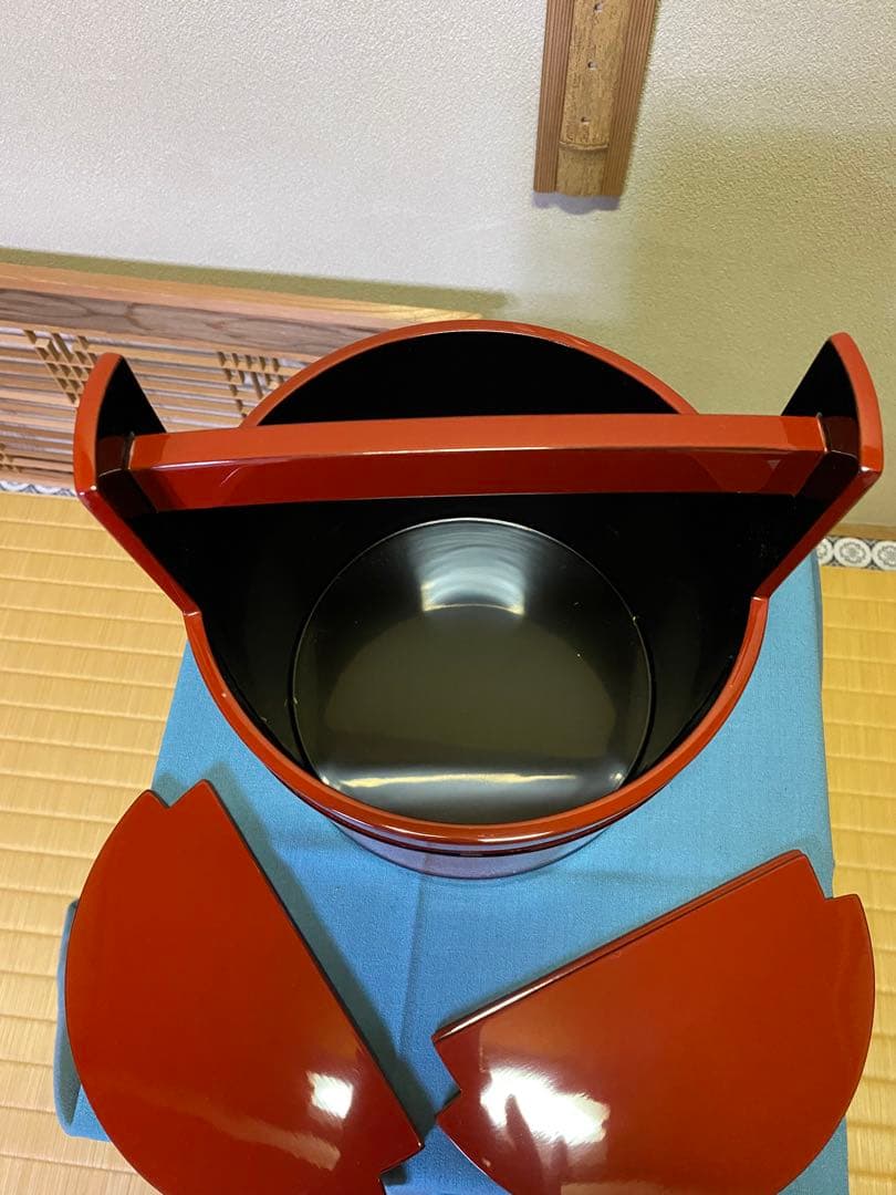 【本日限定】茶道具/手桶水指 豪秀(坂水秀雄)朱黒 輪島塗 茶器水指 工芸品