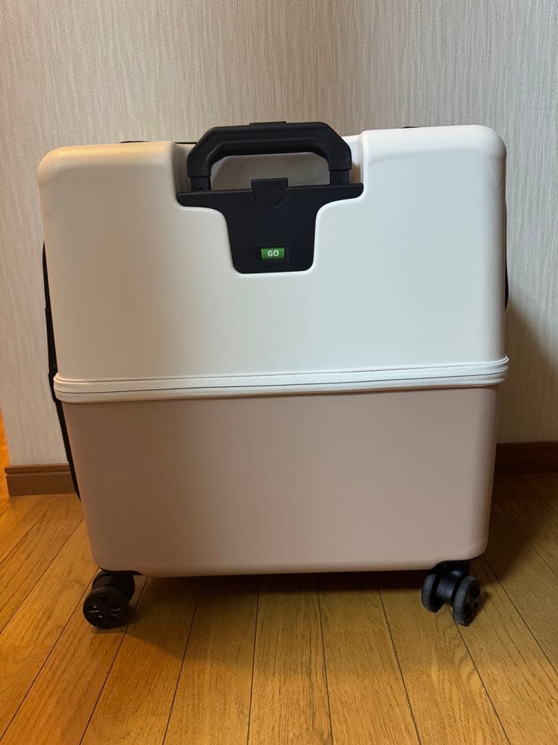 ペチコ ペット用キャリーケース ピンクベージュ×ホワイト Lサイズ