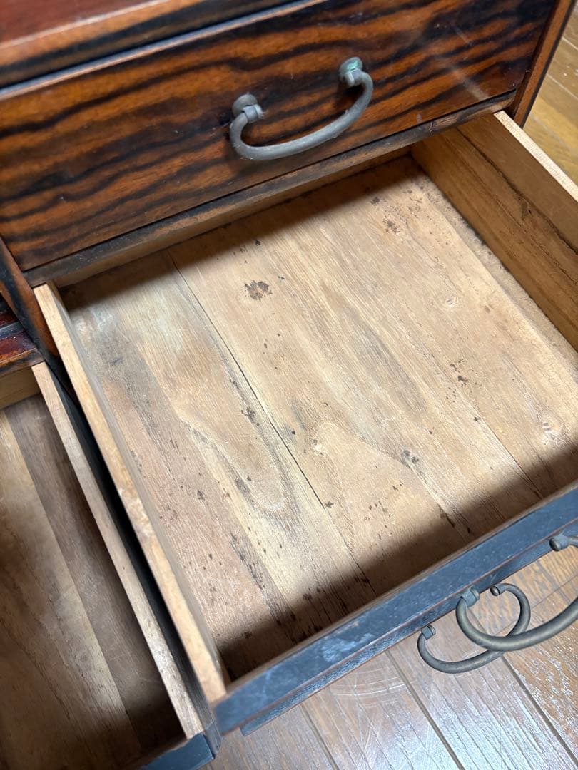 昭和レトロ 木製　アンティーク　箪笥 引き戸　古家具　和家具