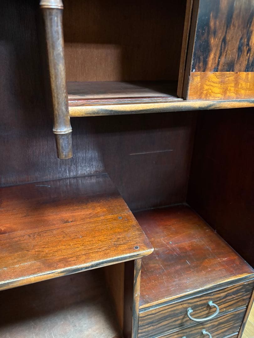 昭和レトロ 木製　アンティーク　箪笥 引き戸　古家具　和家具