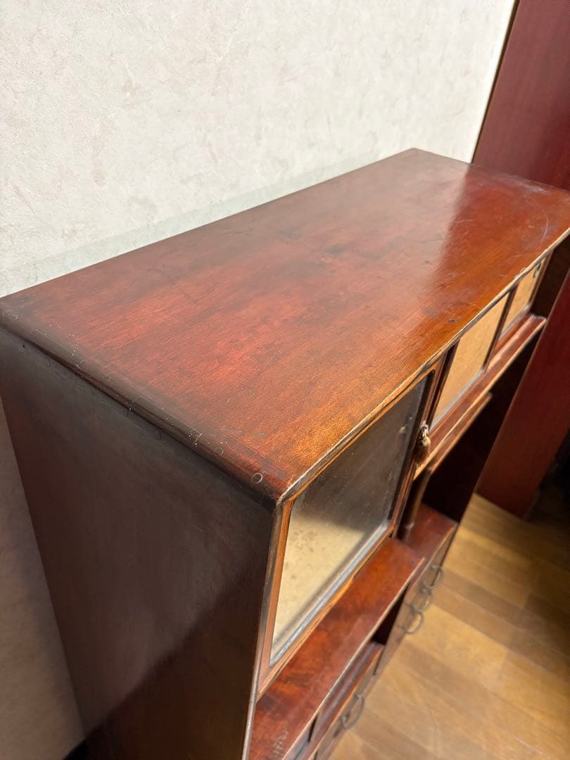 昭和レトロ 木製　アンティーク　箪笥 引き戸　古家具　和家具