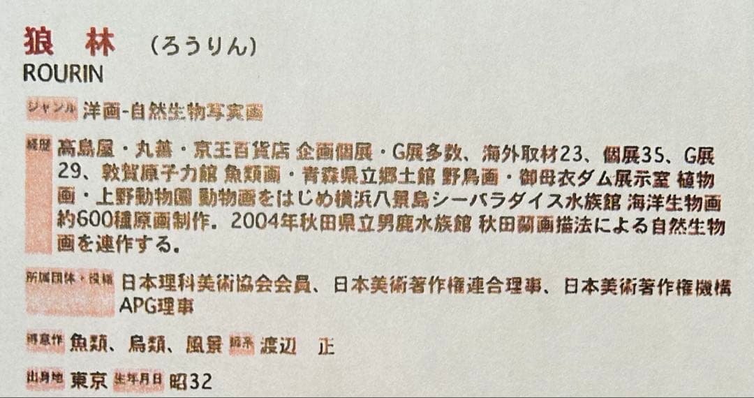 狼林（ROURIN）作　猫（ジャパニーズボブティル三毛）の水彩画 2008年