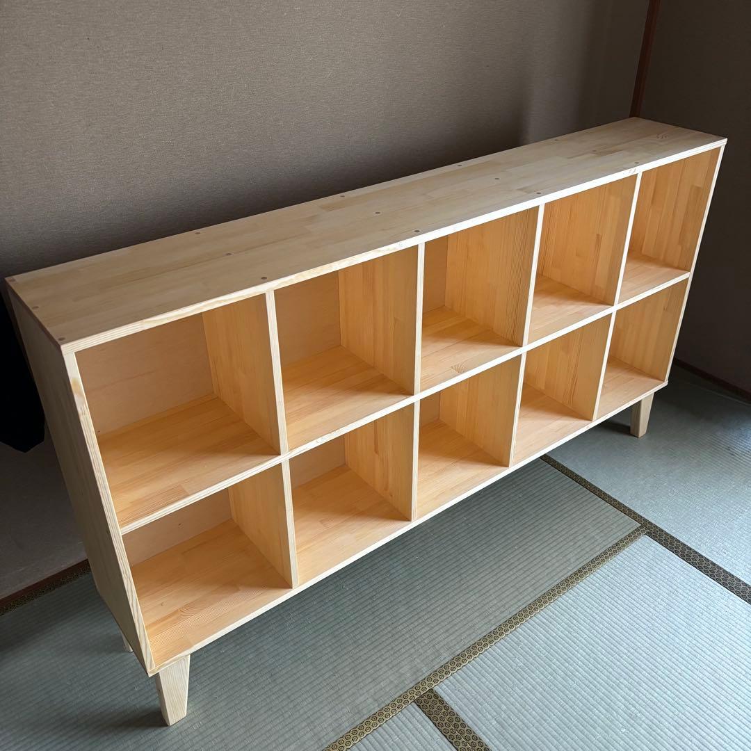 ハンドメイド　脚付き格子本棚・ラック　オーダー受け付けます。