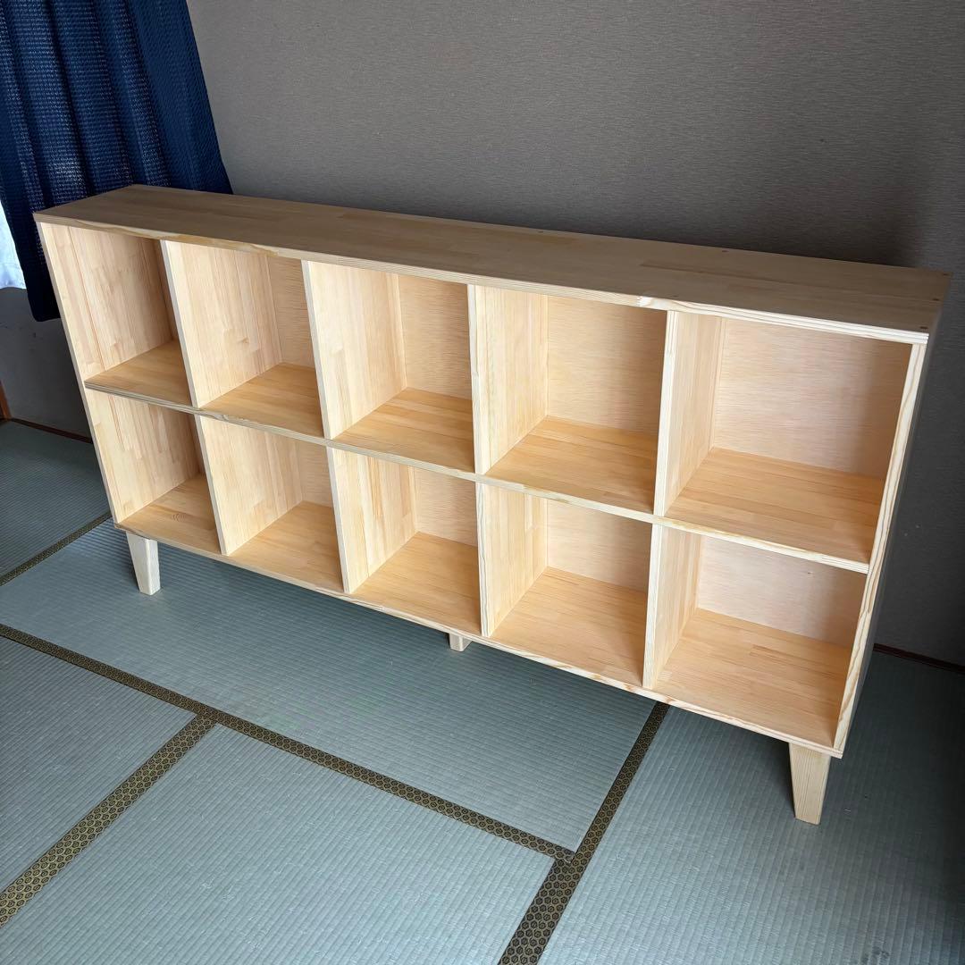 ハンドメイド　脚付き格子本棚・ラック　オーダー受け付けます。