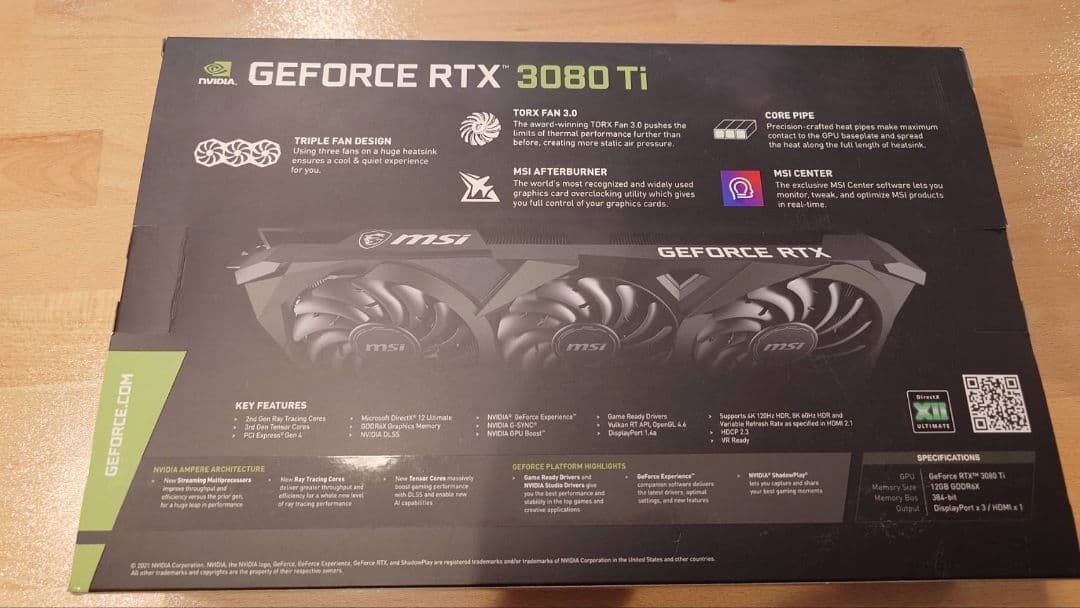 グラフィックボード・グラボ・ビデオカード MSI GeForce RTX 3080 Ti VENTUS 3X 12G OC