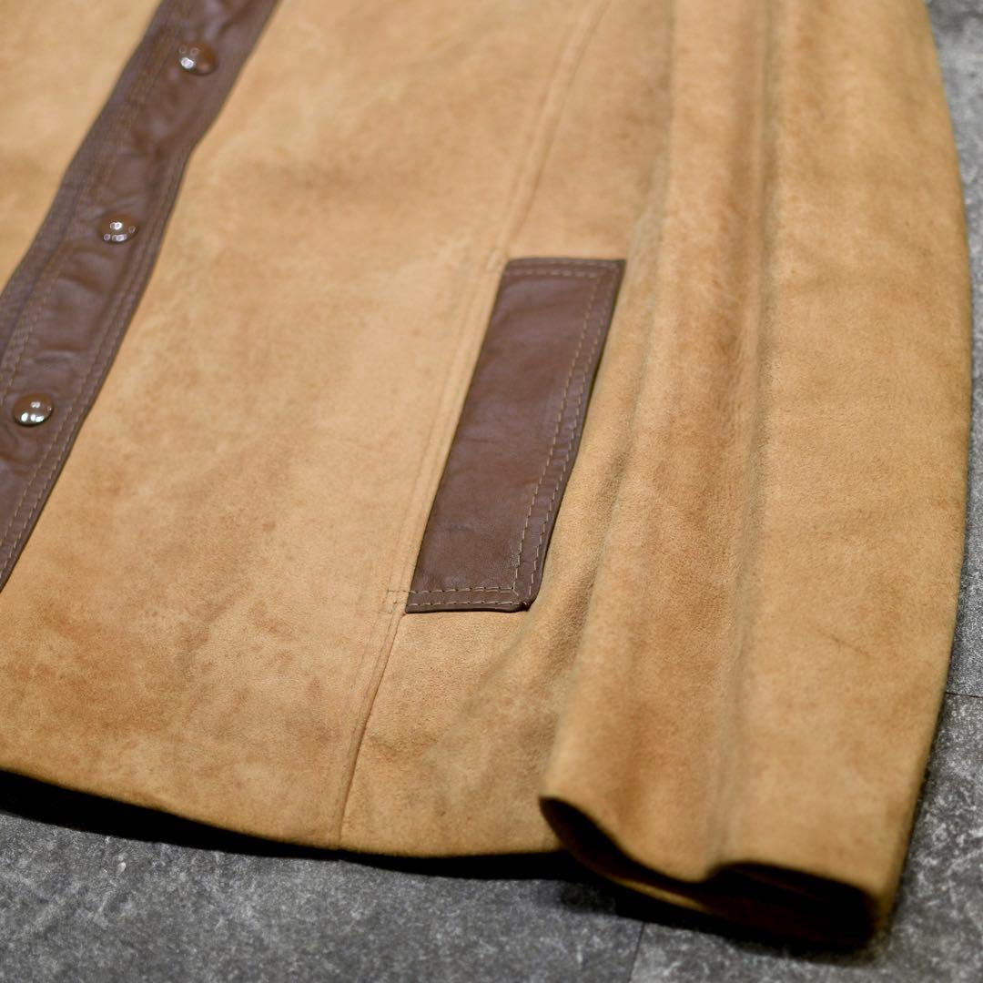 古着 70's ヌバックレザー レザージャケット ベージュ ジャケット デザイン