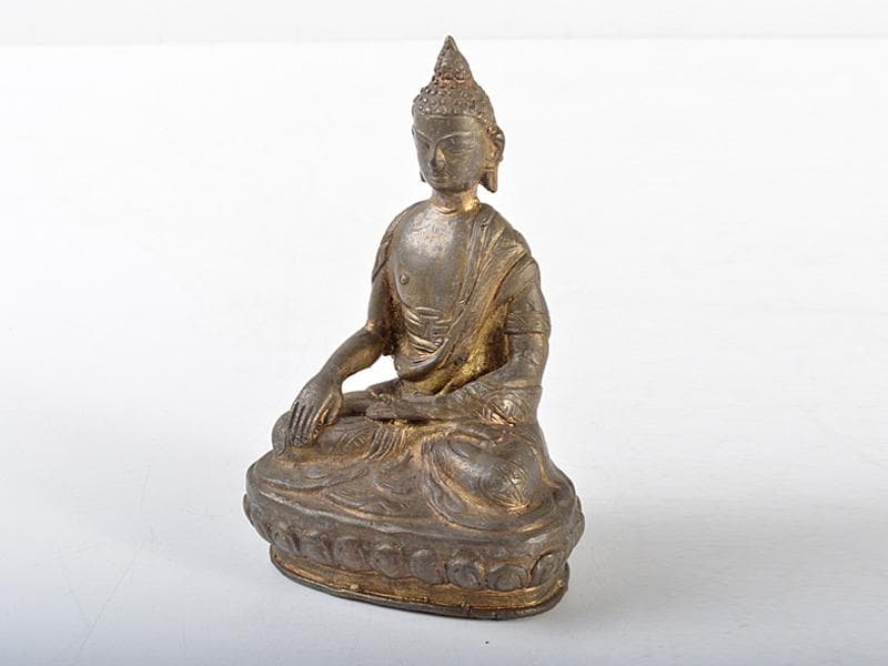 仏教美術　古銅塗金　チベット仏　仏像　C　R4615