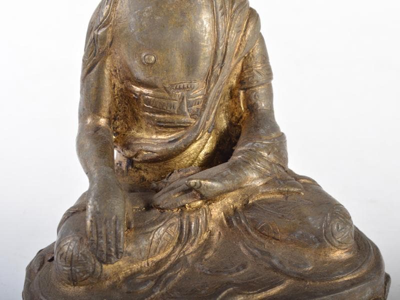 仏教美術　古銅塗金　チベット仏　仏像　C　R4615