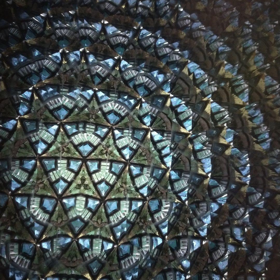 ステンドグラス万華鏡　ホイールスコープ　アンティーク　カレイドスコープ