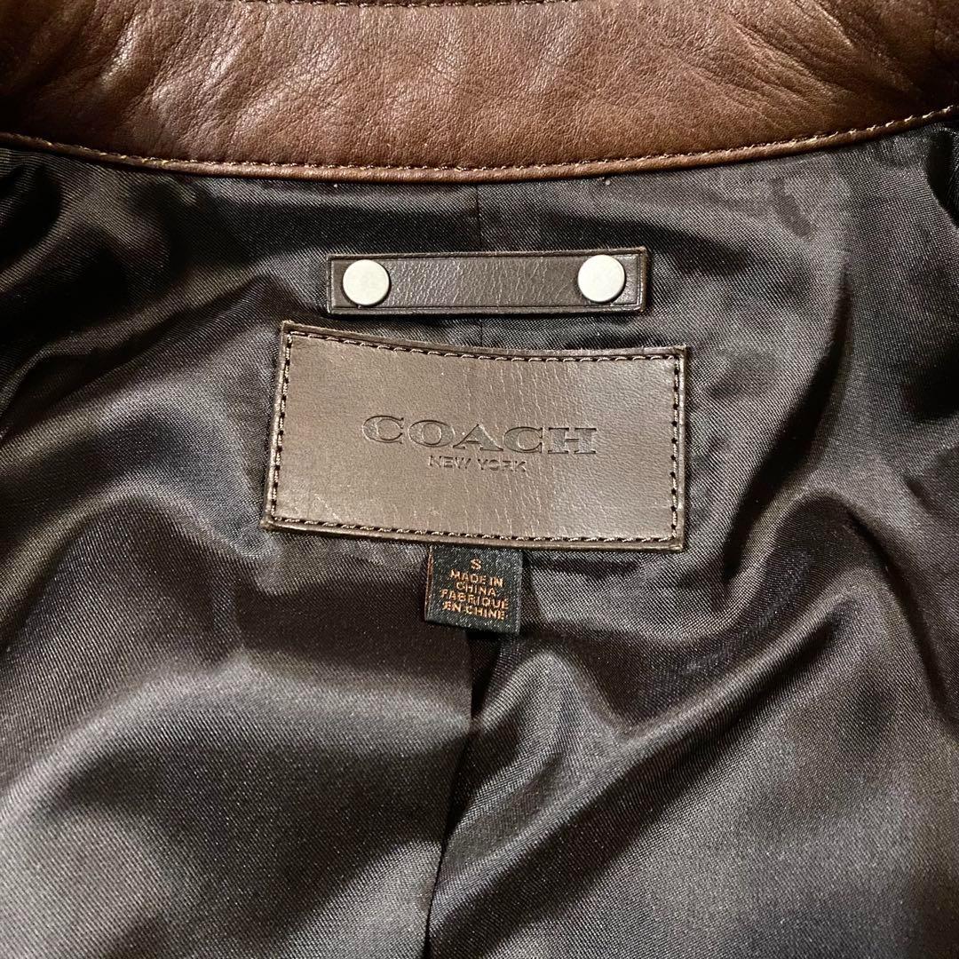 coach コーチ　牛革　レザージャケット　シングルライダース　ブラウン　S
