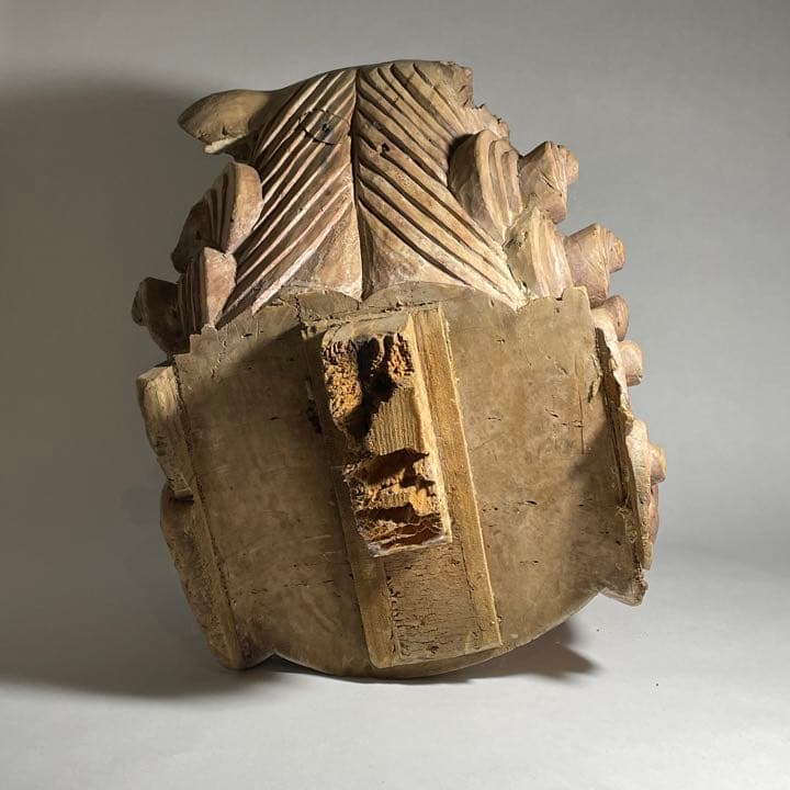 ◆希少品 木鼻獅子 木彫 仏教美術 室町時代◆