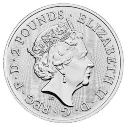 2022年英国王室の紋章・ライオンとユニコーンエリザベスⅡ世 1オンス銀貨 1枚