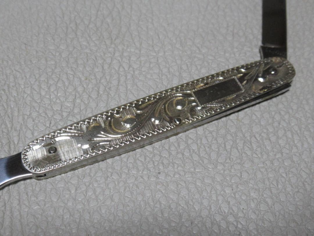 未使用 1960年代 日産自動車◆藤本保廣 シルバー彫金 ナイフとペーパーナイフ