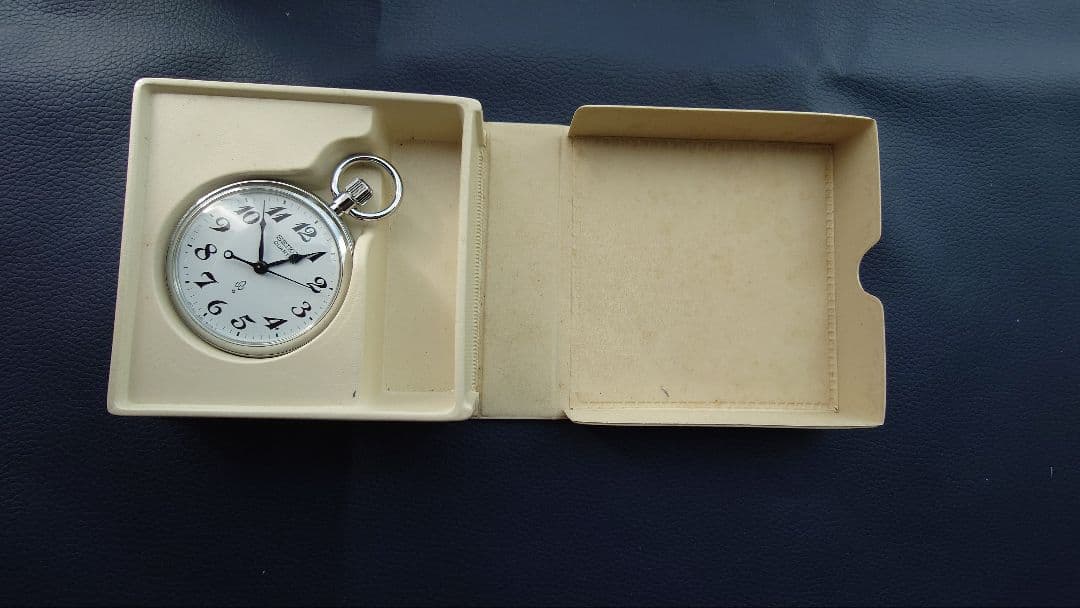 【チャレンジ20000キロ刻印/稼働】SEIKOセイコー鉄道懐中時計 専用箱あり