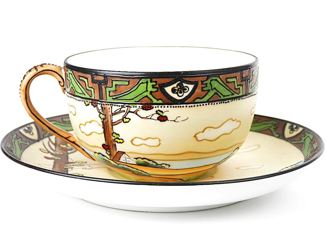 オールドノリタケ ウッドランド カップ ソーサー アンティーク